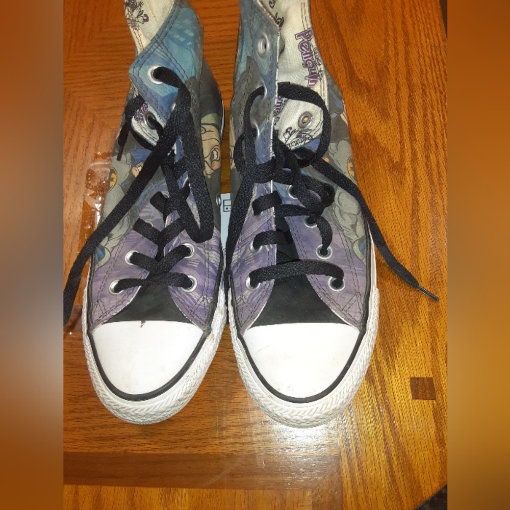 Converse Batman Penguin Laced Up Shoes Men SZ:8 CHUCK TAYLOR HIGH TOPS 4 School